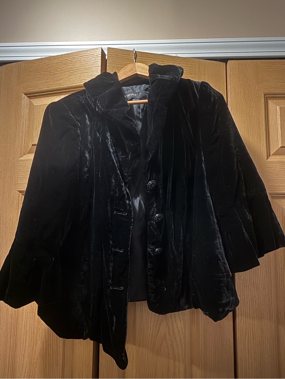 Lane Bryant Black Velvet Coat Size 16